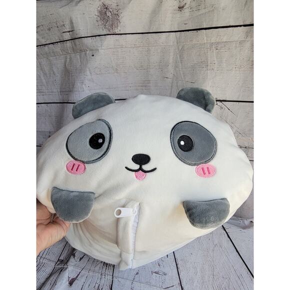 Panda Bear Mommy & 3 Babies 14in Plush Zippered Pouch Cubs Pillow PJ Keeper - Picture 4 of 13